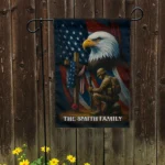 Patriotic Memorial Day Flag – Remember and Honor Veterans – Custom Family Name Garden Flag & House Flag - Image 2