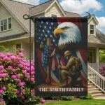 Patriotic Memorial Day Flag – Remember and Honor Veterans – Custom Family Name Garden Flag & House Flag