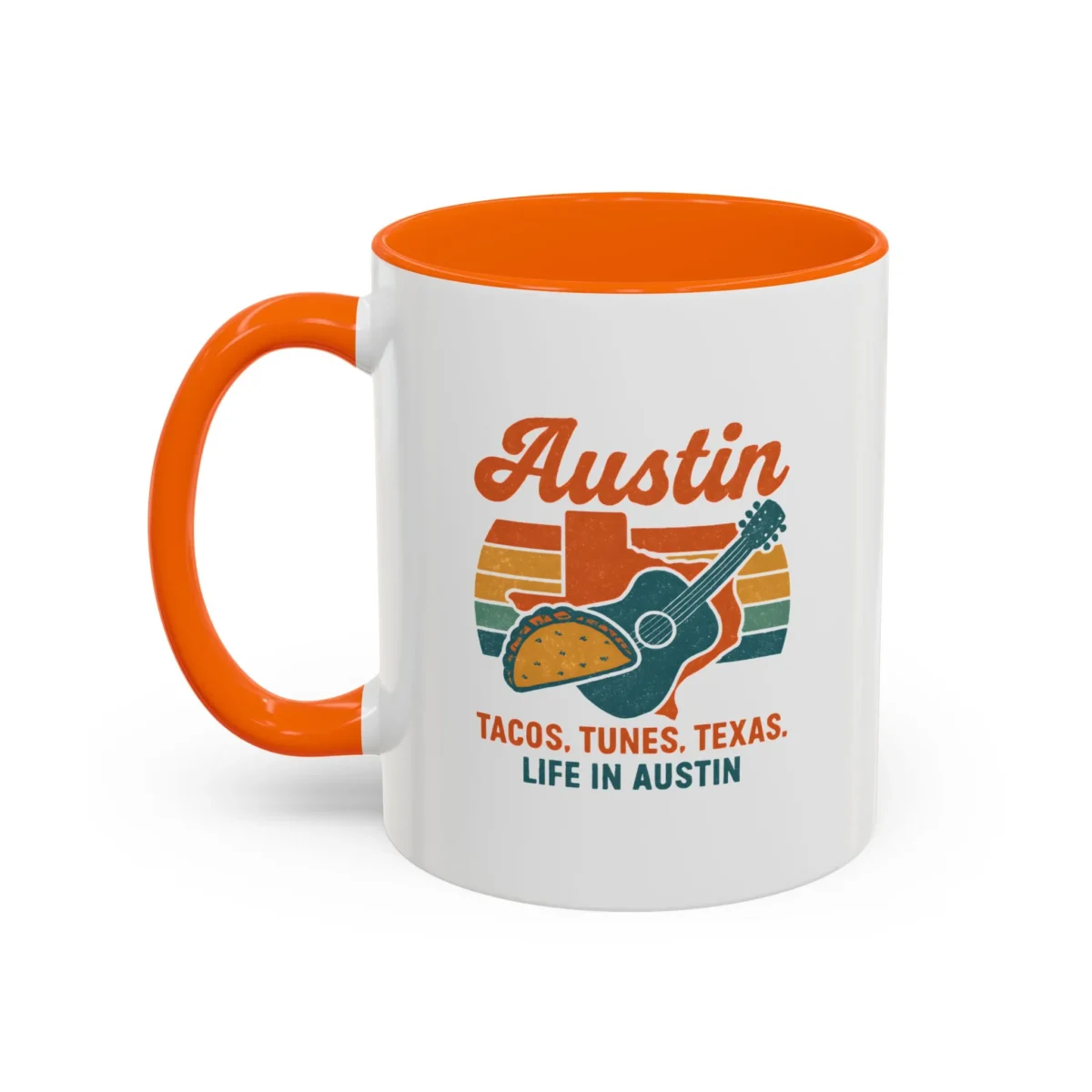 Austin Retro Mug – Tacos Tunes Texas Life Coffee Mug - Image 24