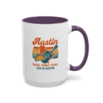 Austin Retro Mug – Tacos Tunes Texas Life Coffee Mug - Image 49