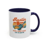 Austin Retro Mug – Tacos Tunes Texas Life Coffee Mug - Image 7