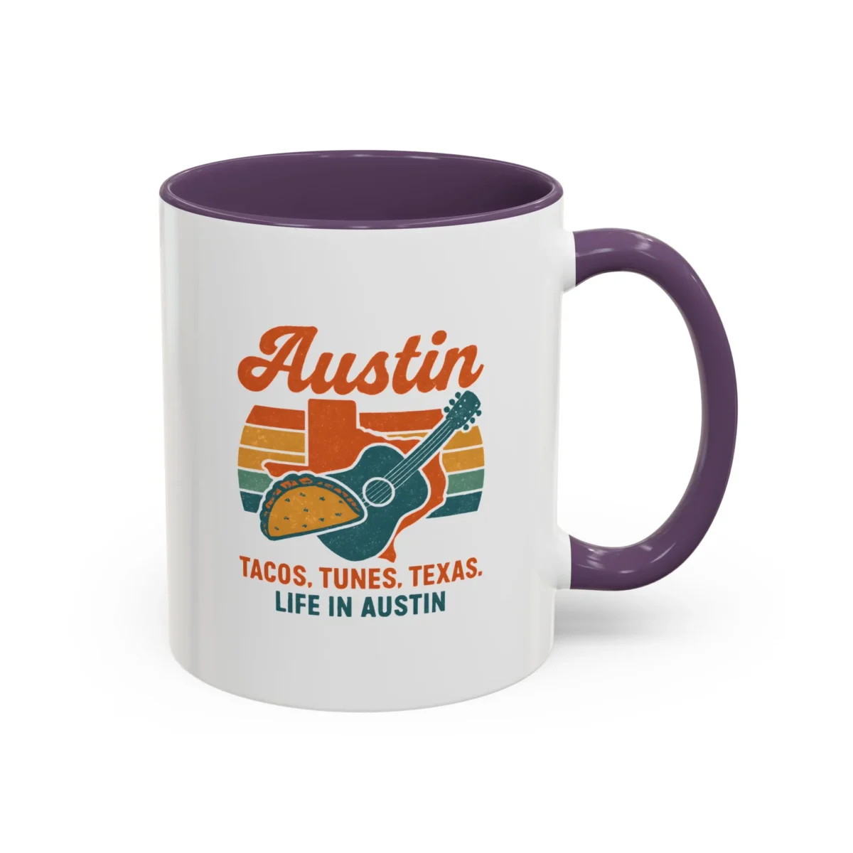 Austin Retro Mug – Tacos Tunes Texas Life Coffee Mug - Image 25