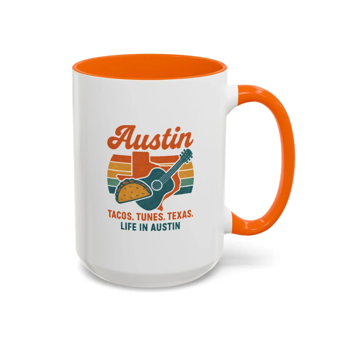 Austin Retro Mug – Tacos Tunes Texas Life Coffee Mug - Image 29