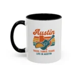 Austin Retro Mug – Tacos Tunes Texas Life Coffee Mug - Image 6