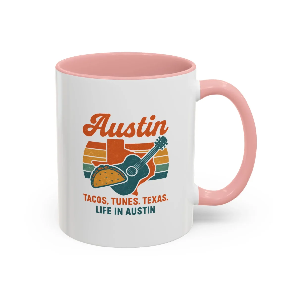 Austin Retro Mug – Tacos Tunes Texas Life Coffee Mug - Image 9