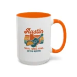 Austin Retro Mug – Tacos Tunes Texas Life Coffee Mug - Image 48
