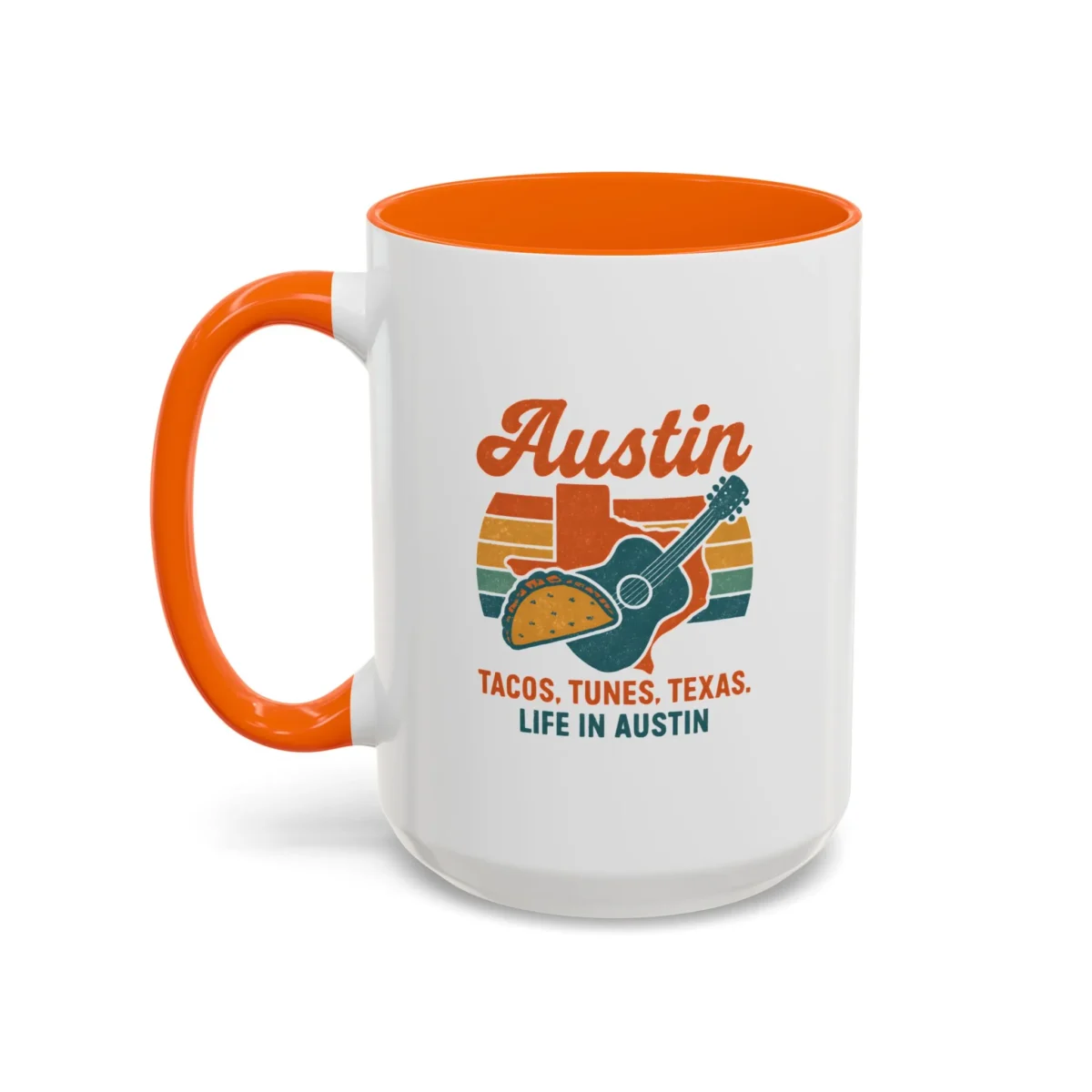 Austin Retro Mug – Tacos Tunes Texas Life Coffee Mug - Image 30