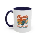 Austin Retro Mug – Tacos Tunes Texas Life Coffee Mug - Image 8