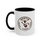 Austin Texas Badge Mug – Rustic Tacos Tunes Life Mug - Image 4