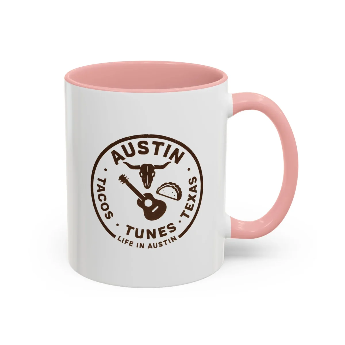 Austin Texas Badge Mug – Rustic Tacos Tunes Life Mug - Image 7