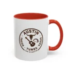 Austin Texas Badge Mug – Rustic Tacos Tunes Life Mug - Image 9