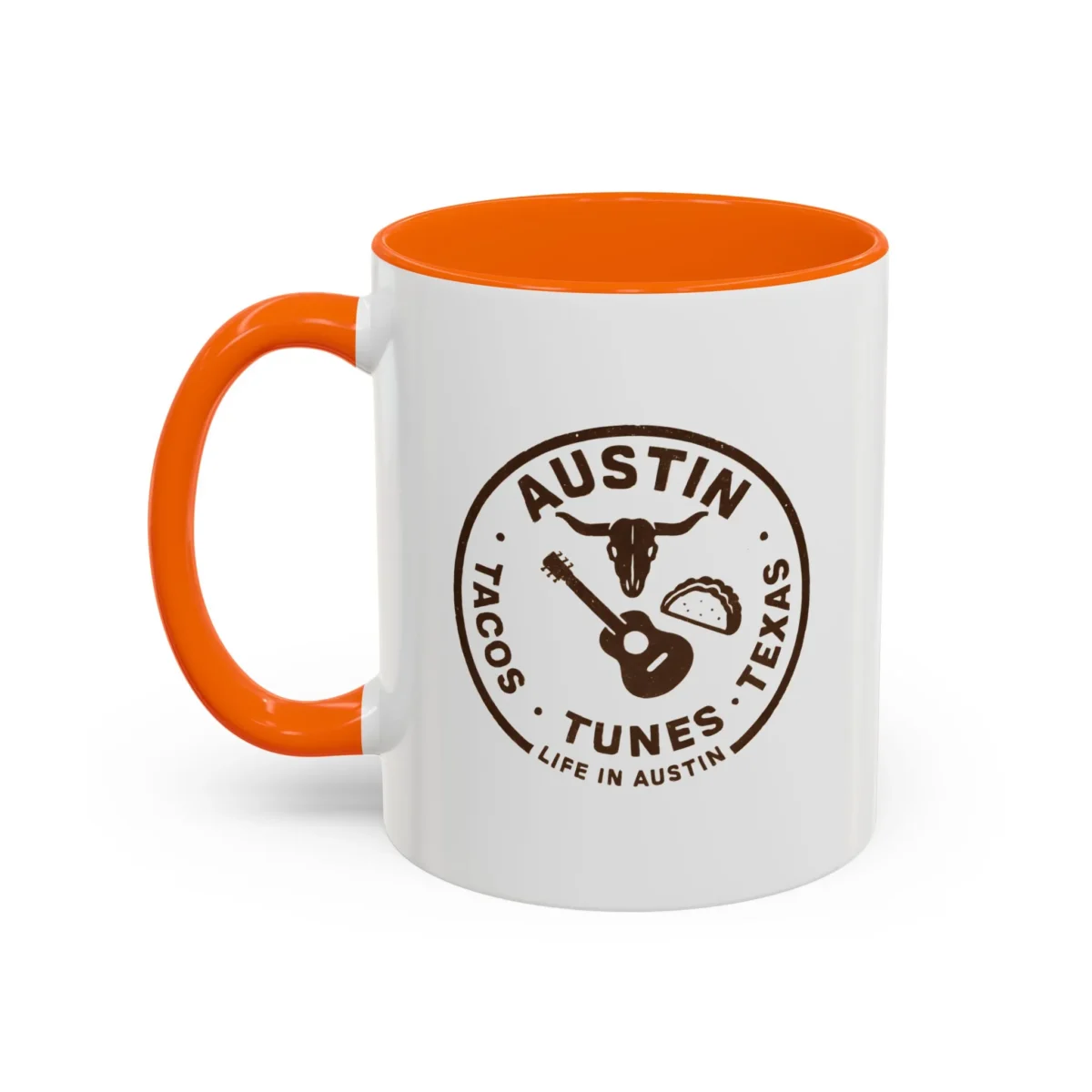 Austin Texas Badge Mug – Rustic Tacos Tunes Life Mug - Image 24