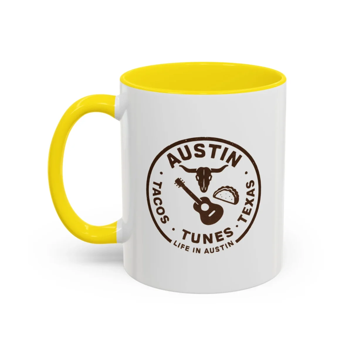 Austin Texas Badge Mug – Rustic Tacos Tunes Life Mug - Image 28