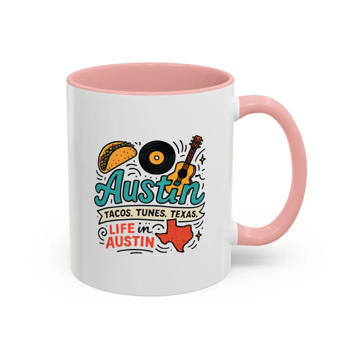 Austin Texas Coffee Mug – Tacos Tunes Life in Austin Mug - Image 9