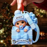 Personalized Baby Girl 1st Christmas Ornament - Baby Boy or Girl First Xmas Acrylic Decoration - Custom Unisex Holiday Keepsake - Newborn Gift 2025 - Image 5