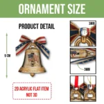 American Liberty Bell Ornament – 250th Anniversary Decoration – Gold Patriotic Christmas Bell With US Flag Bow 1776–2026 USA Gift - Image 5
