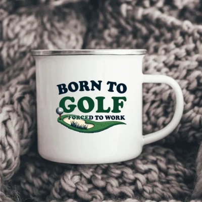 Orders Tracking 11 born to golf enamel camping mug mug mug spot usa rb9of