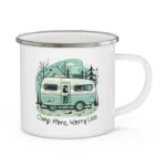 Camp More Worry Less Enamel Camping Mug - Image 5
