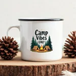 Camp Vibes Enamel Camping Mug