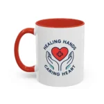 Caring Nurse Mug – Healing Hands Caring Heart Coffee Cup - Image 4