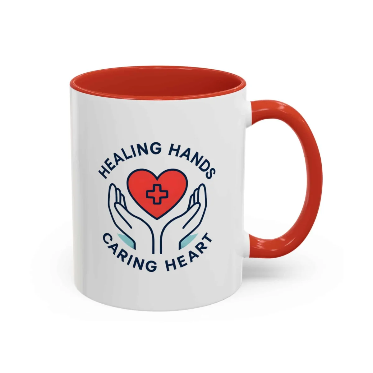 Caring Nurse Mug – Healing Hands Caring Heart Coffee Cup - Image 3