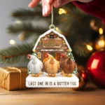 Custom Chicken Butt Ornament - Personalized Funny Christmas Tree Decoration - Barn Holiday Keepsake - Rotten Egg Joke Gift - Farmhouse Xmas Decor 2025 - Image 2