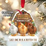Custom Chicken Butt Ornament - Personalized Funny Christmas Tree Decoration - Barn Holiday Keepsake - Rotten Egg Joke Gift - Farmhouse Xmas Decor 2025 - Image 5