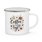 Coffee Is My Lyf Enamel Camping Mug - Image 6