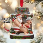 Funny Personalized Christmas Ornament - Santa and Mrs Claus Naughty Couple Decoration - Custom Name Holiday Keepsake - Adult Humor Xmas Gift 2025 - Image 4