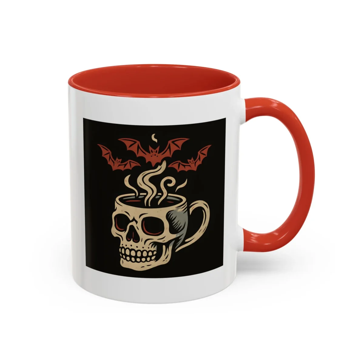 Creepy Skull Coffee Mug – Spooky Halloween Coffee Cup with Bats - Image 9