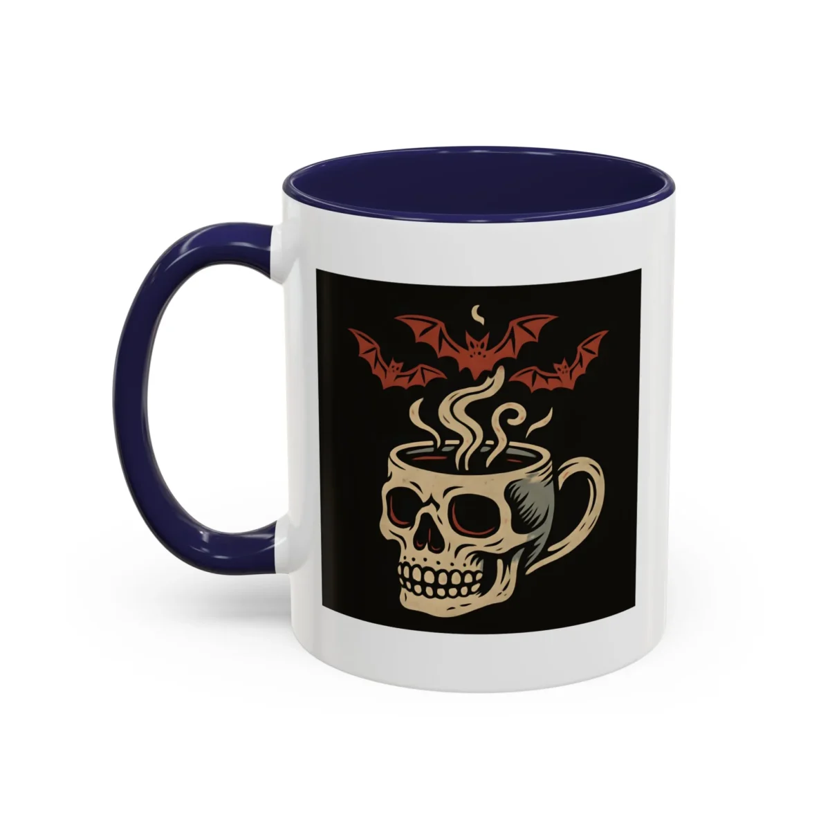 Creepy Skull Coffee Mug – Spooky Halloween Coffee Cup with Bats - Image 6