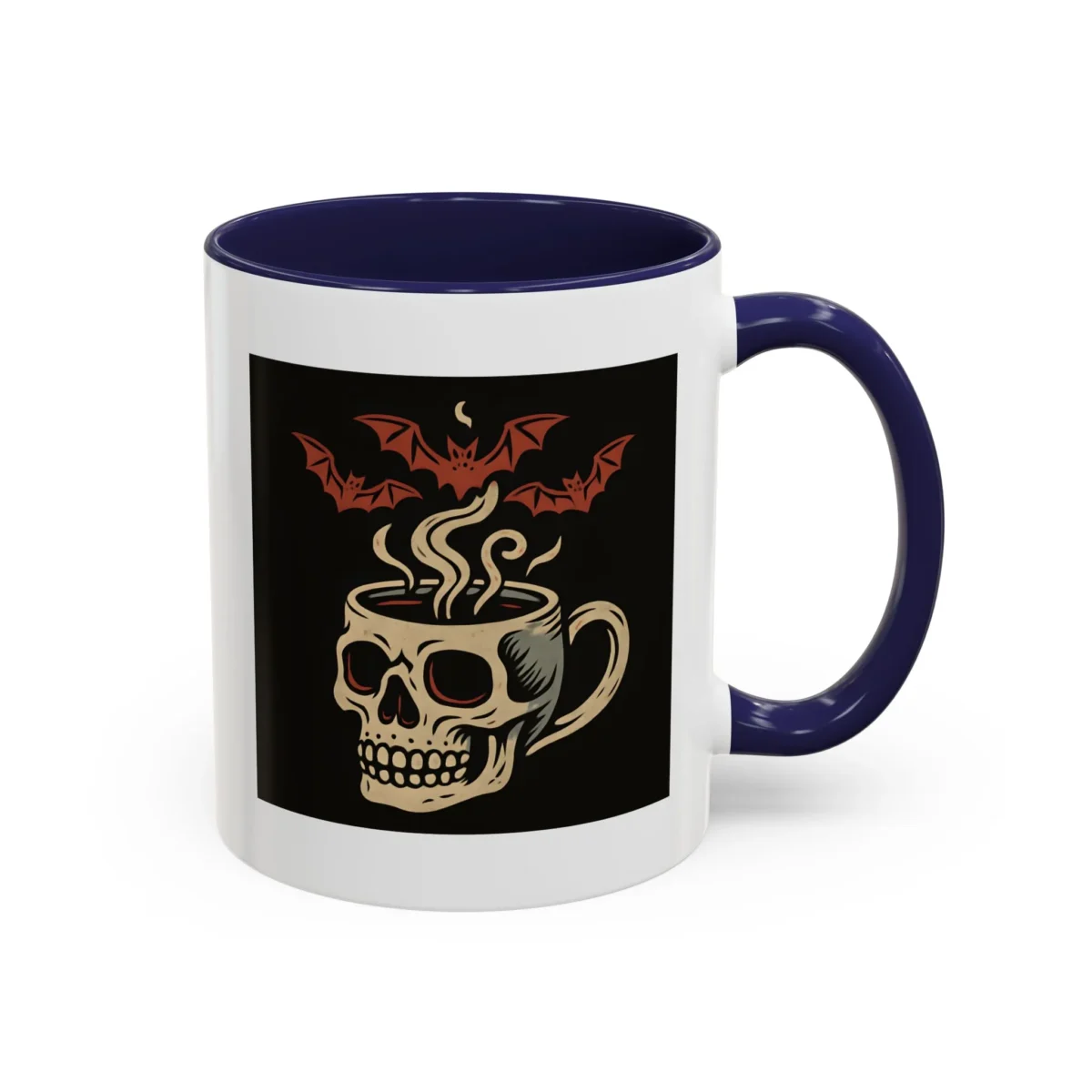 Creepy Skull Coffee Mug – Spooky Halloween Coffee Cup with Bats - Image 5