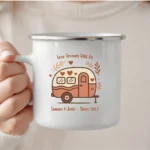 Custom Couple Travel Enamel Camping Mug
