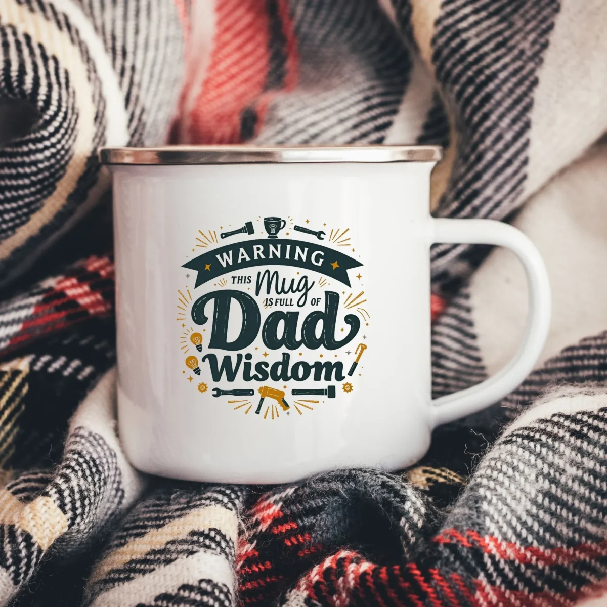 Dad Wisdom Enamel Camping Mug - Image 2