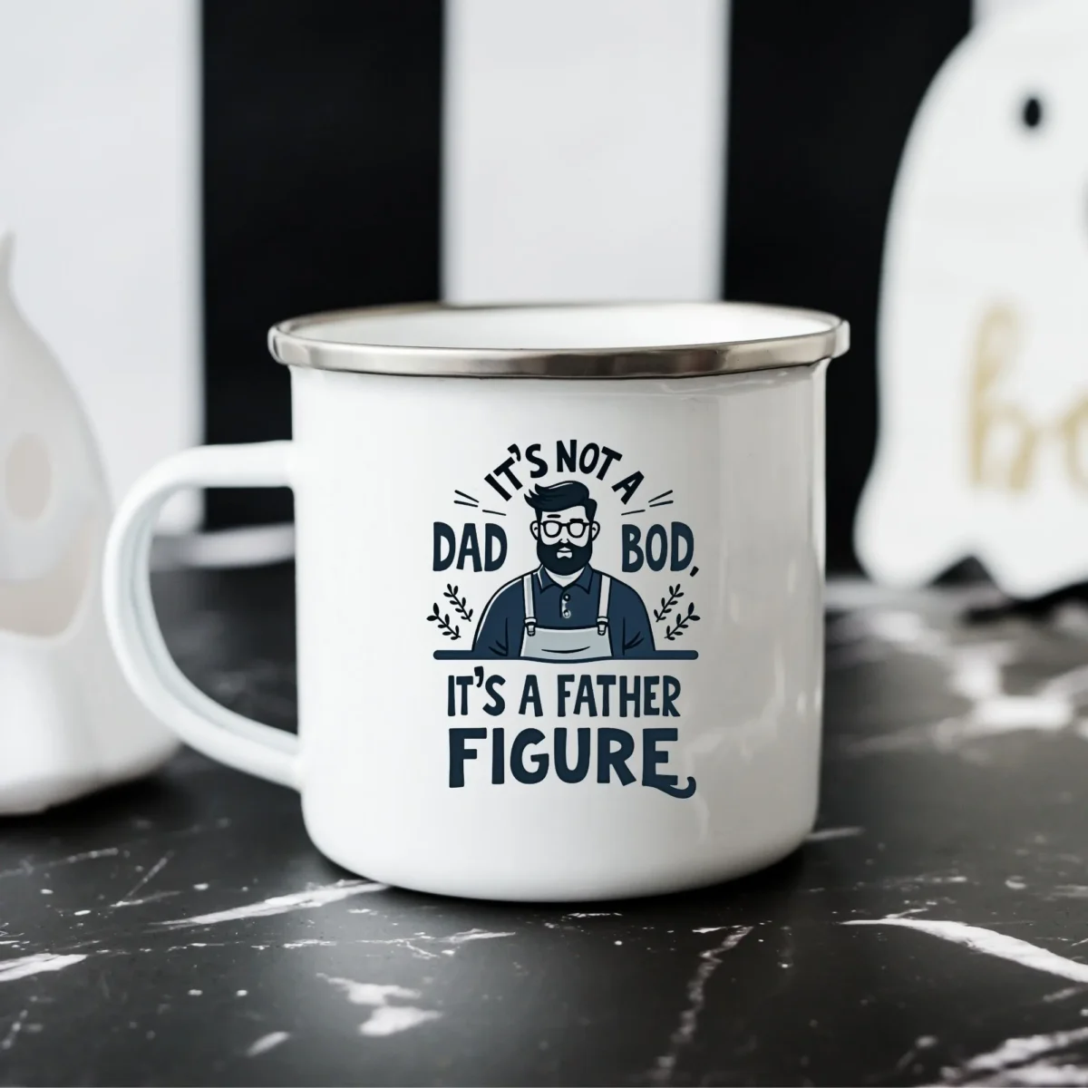 Father Figure Enamel Camping Mug - Image 2
