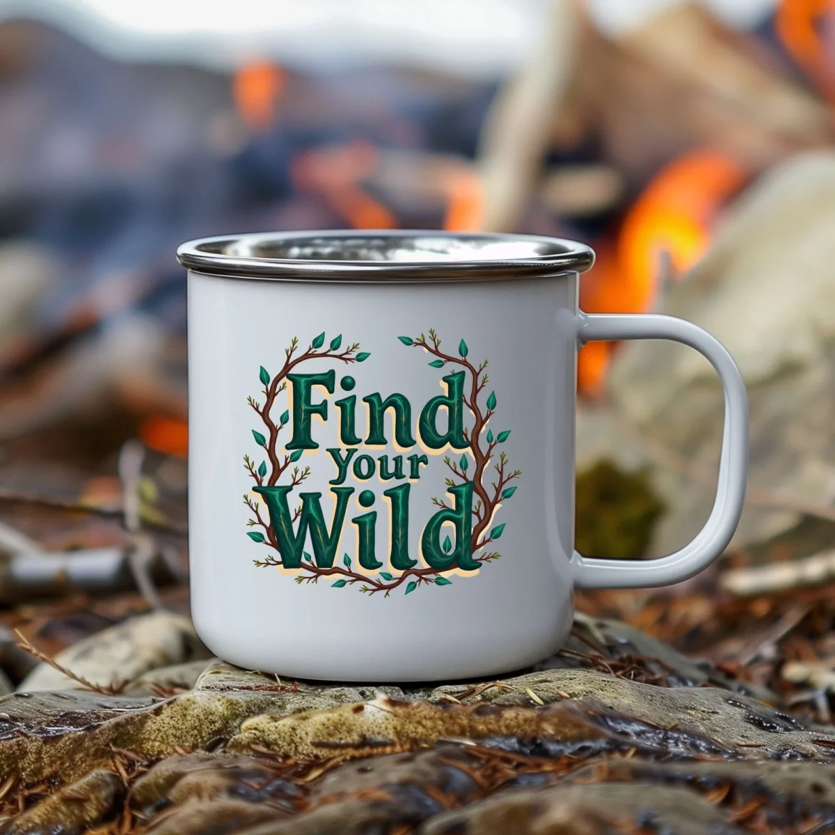 Find Your Wild Enamel Camping Mug - Image 2