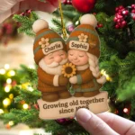 Personalized Gnome Couple Christmas Ornament - Growing Old Together Acrylic Keepsake - Anniversary Gift for Couples - Him and Her Holiday Gift - Image 3