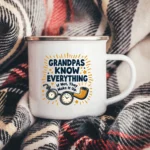 Grandpas Know Everything Enamel Camping Mug - Image 2