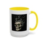 Halloween Skull Mug – Spooky Coffee Cup with Green Eyes & Bats - Image 33