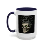 Halloween Skull Mug – Spooky Coffee Cup with Green Eyes & Bats - Image 14