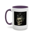 Halloween Skull Mug – Spooky Coffee Cup with Green Eyes & Bats - Image 32