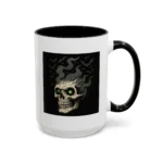 Halloween Skull Mug – Spooky Coffee Cup with Green Eyes & Bats - Image 11