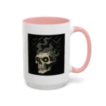 Halloween Skull Mug – Spooky Coffee Cup with Green Eyes & Bats - Image 15