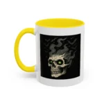 Halloween Skull Mug – Spooky Coffee Cup with Green Eyes & Bats - Image 28