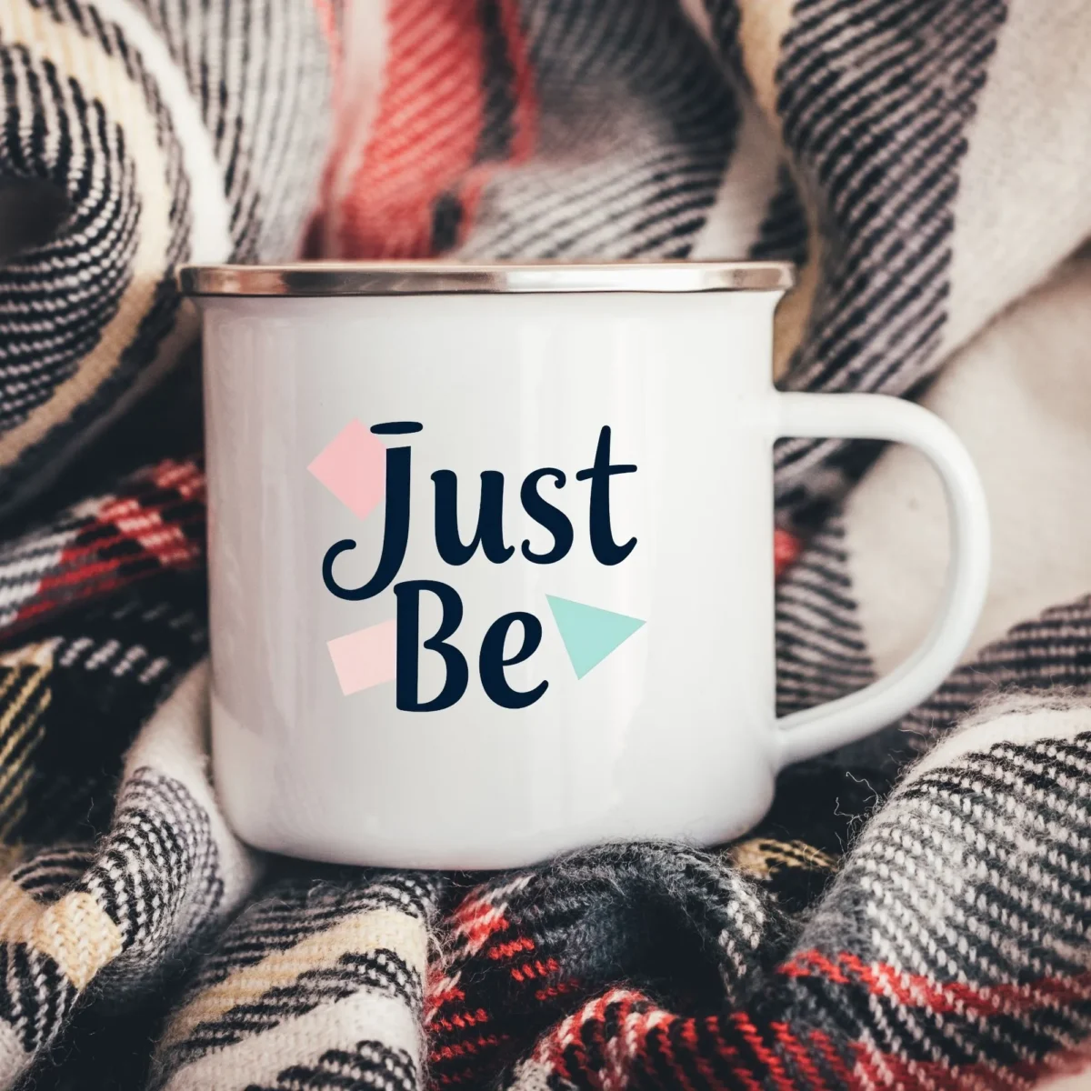 Just Be Enamel Camping Mug - Image 4