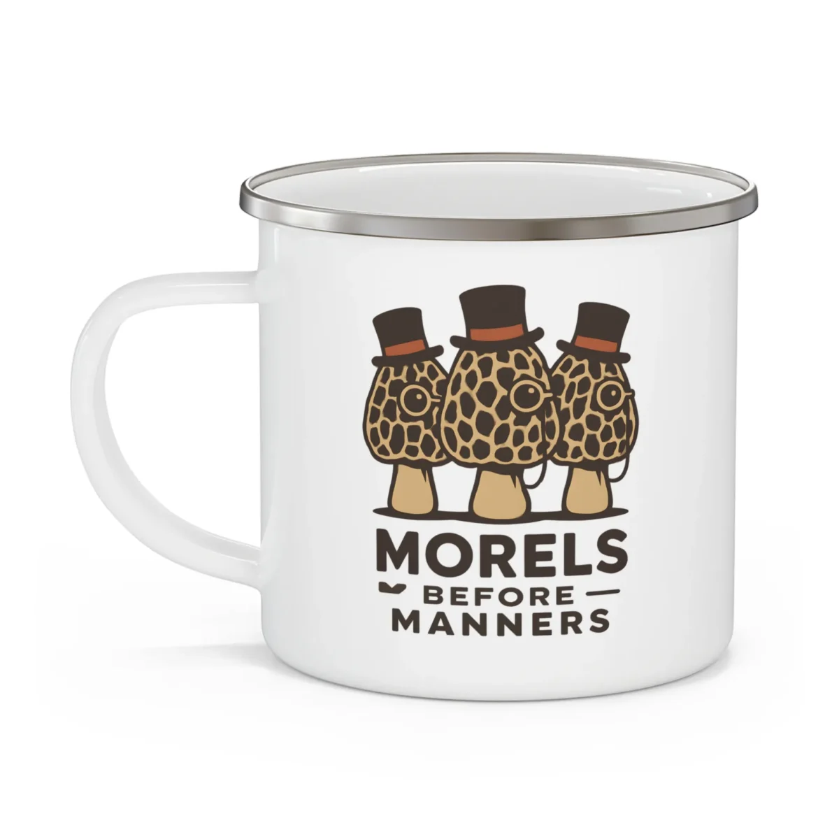 Morels Before Manners Enamel Camping Mug - Image 3