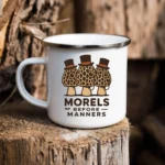 Morels Before Manners Enamel Camping Mug - Image 5