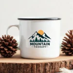 Mountain Therapy Enamel Camping Mug - Image 2