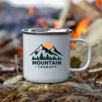 Mountain Therapy Enamel Camping Mug - Image 5