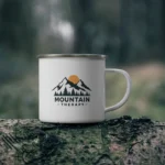 Mountain Therapy Enamel Camping Mug - Image 4